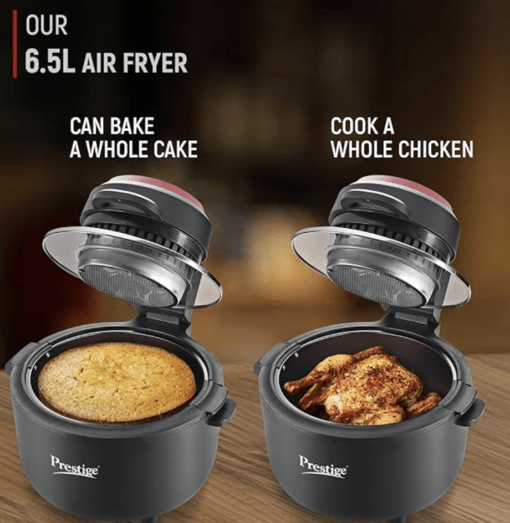 Prestige Multi-Chef All-in-One Air Fryer |80% less Oil Consumption|6.5L Capacity |1200 Watts Power|Airfry,Oven, Toast, Grill|See Through Lid|Advance Digital Display|Even Heat Distribution|Black - Image 3